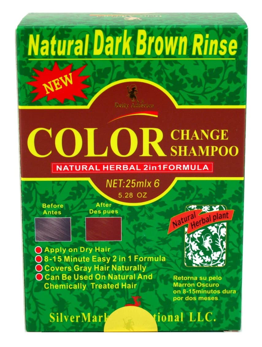 Deity America color-change action showing gray roots turning brown in minutes