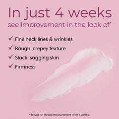 Close-up of Dekliderm neck-cream application showing gentle spreading.