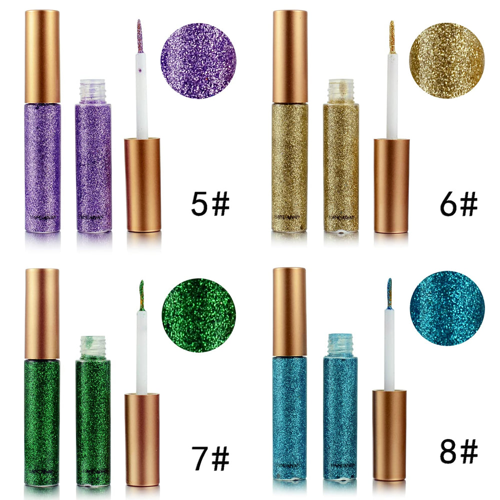 DekRion green glitter eyeliner adds vibrant pop and precision