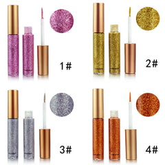 DekRion purple glitter eyeliner creates dramatic evening accents