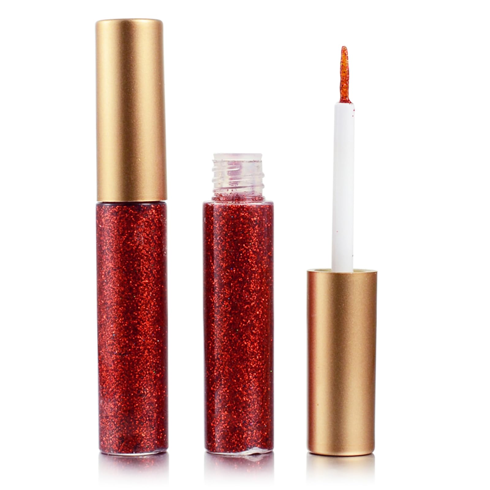 DekRion red glitter eyeliner for bold sparkle and defined lines