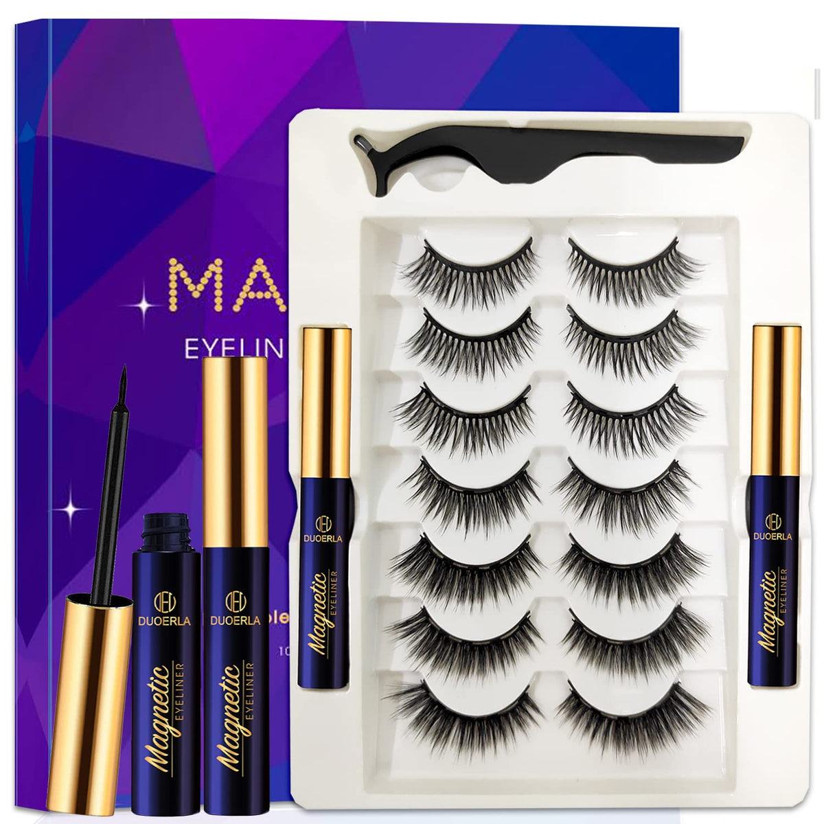 DEL DUOERLA magnetic lashes 7-pair kit for a fuller, natural look