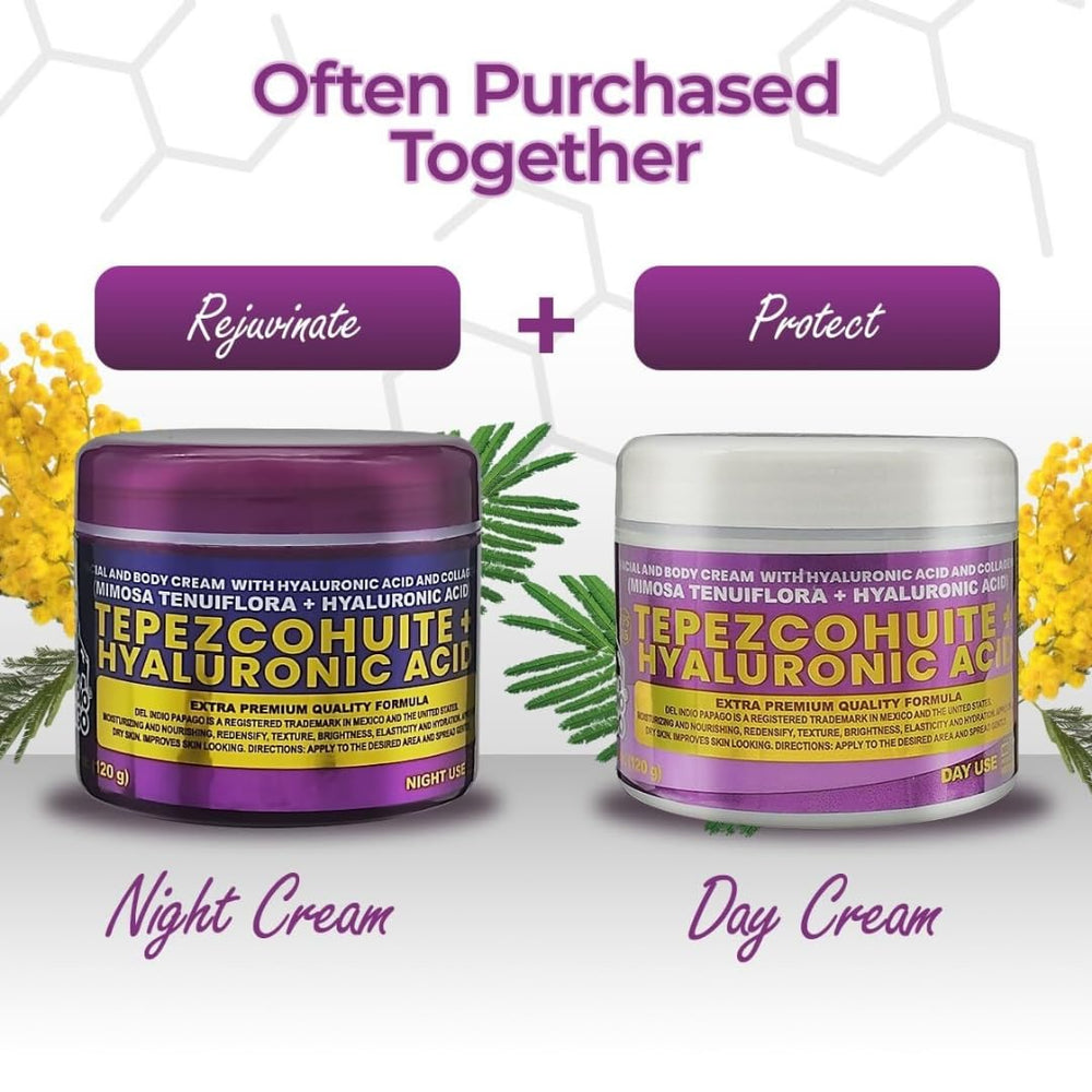Del Indio Papago Day Cream featured in a daily skincare routine.
