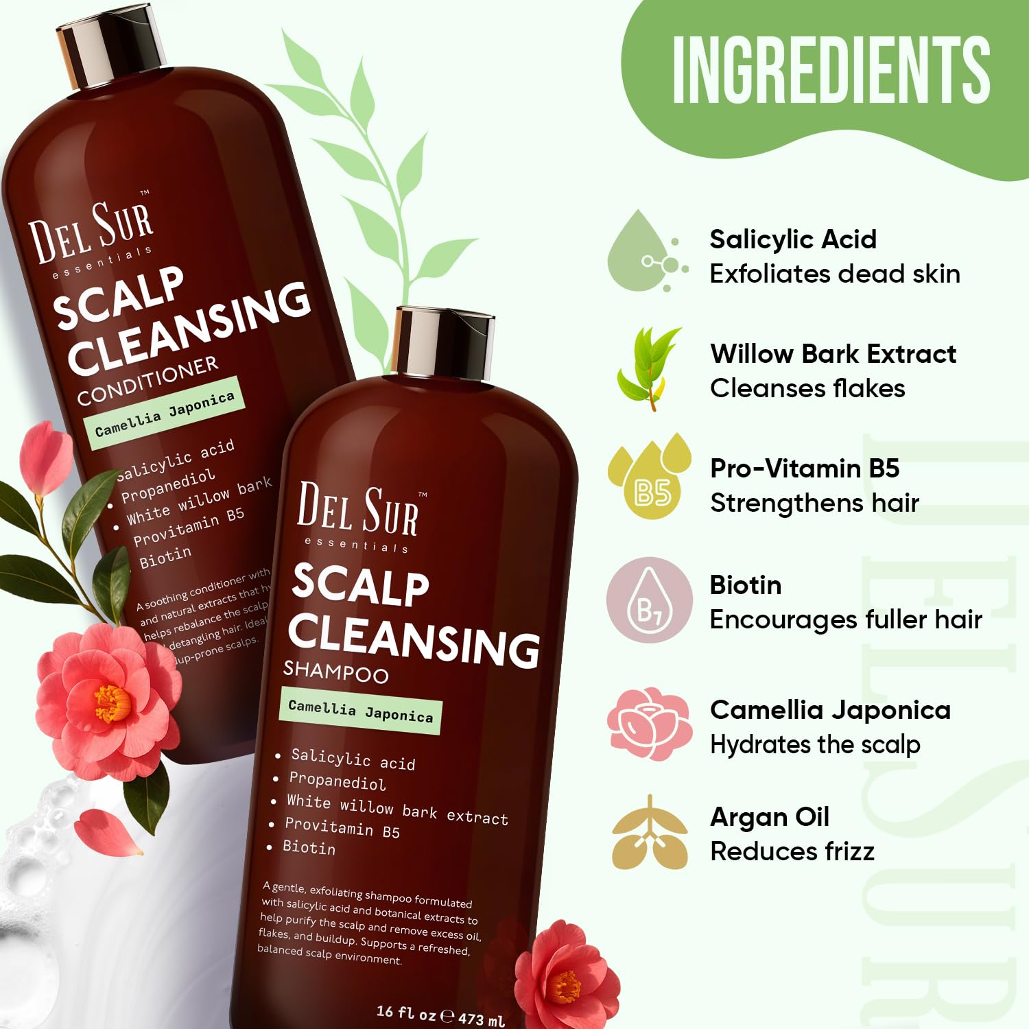 DEL SUR duo set display promoting clarifying care for buildup prone hair