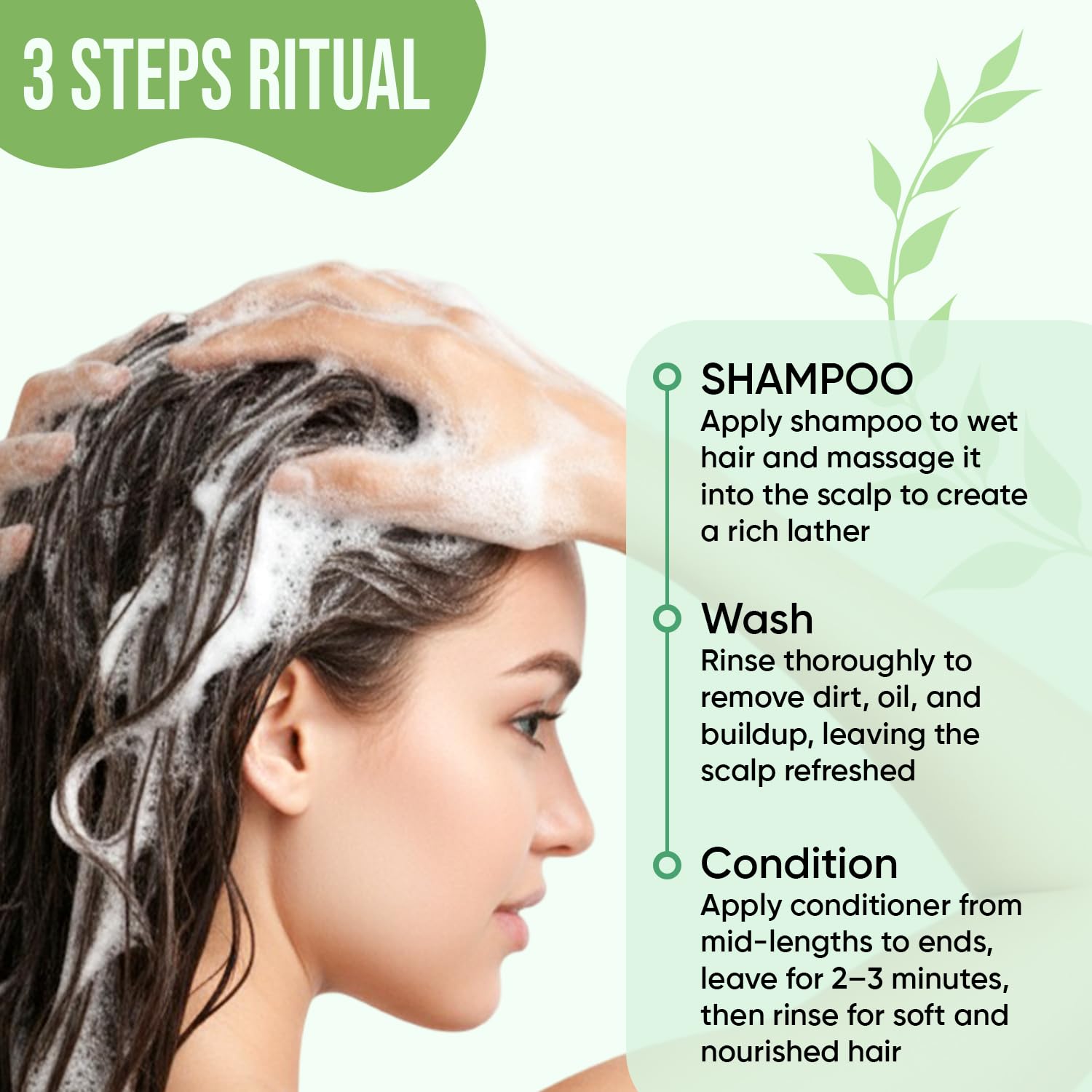 DEL SUR hair wash routine scene conveys fresh clean feel