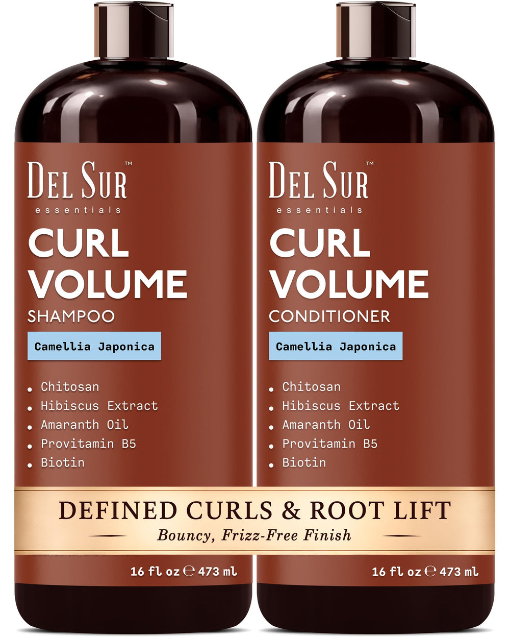 DEL SUR Shampoing boucles en flacon, nettoyage léger pour boucles définies