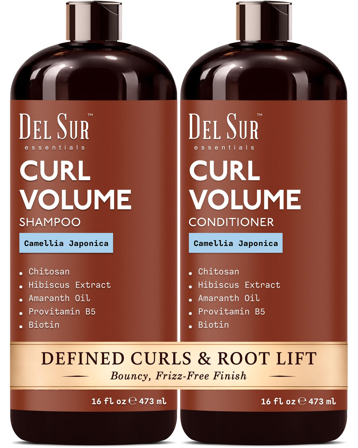 DEL SUR Shampoing boucles en flacon, nettoyage léger pour boucles définies