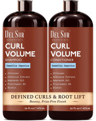 DEL SUR Shampoing boucles en flacon, nettoyage léger pour boucles définies