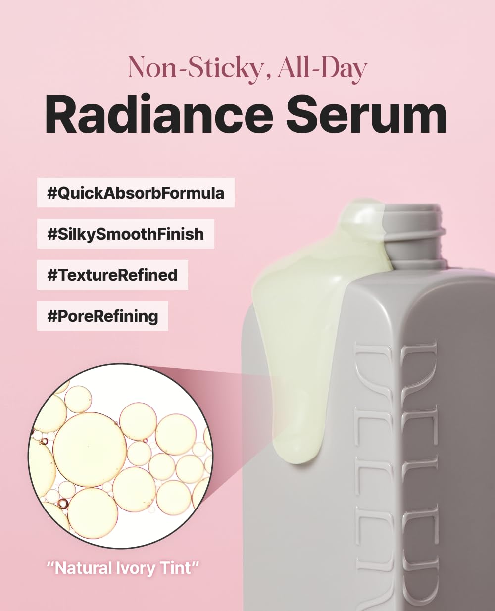 Delere Caviar Glow Serum glass bottle reflection highlights elegant design and premium formula