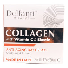 Delfanti-Milano day cream tube application demonstrates easy morning routine for face and neck.