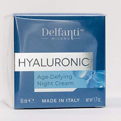 Delfanti Milano face and neck moisturizer in use, ideal for nightly skincare routine.