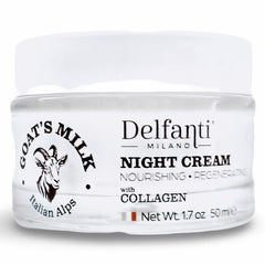 Delfanti-Milano goats milk collagen night cream jar for radiant skin while you sleep