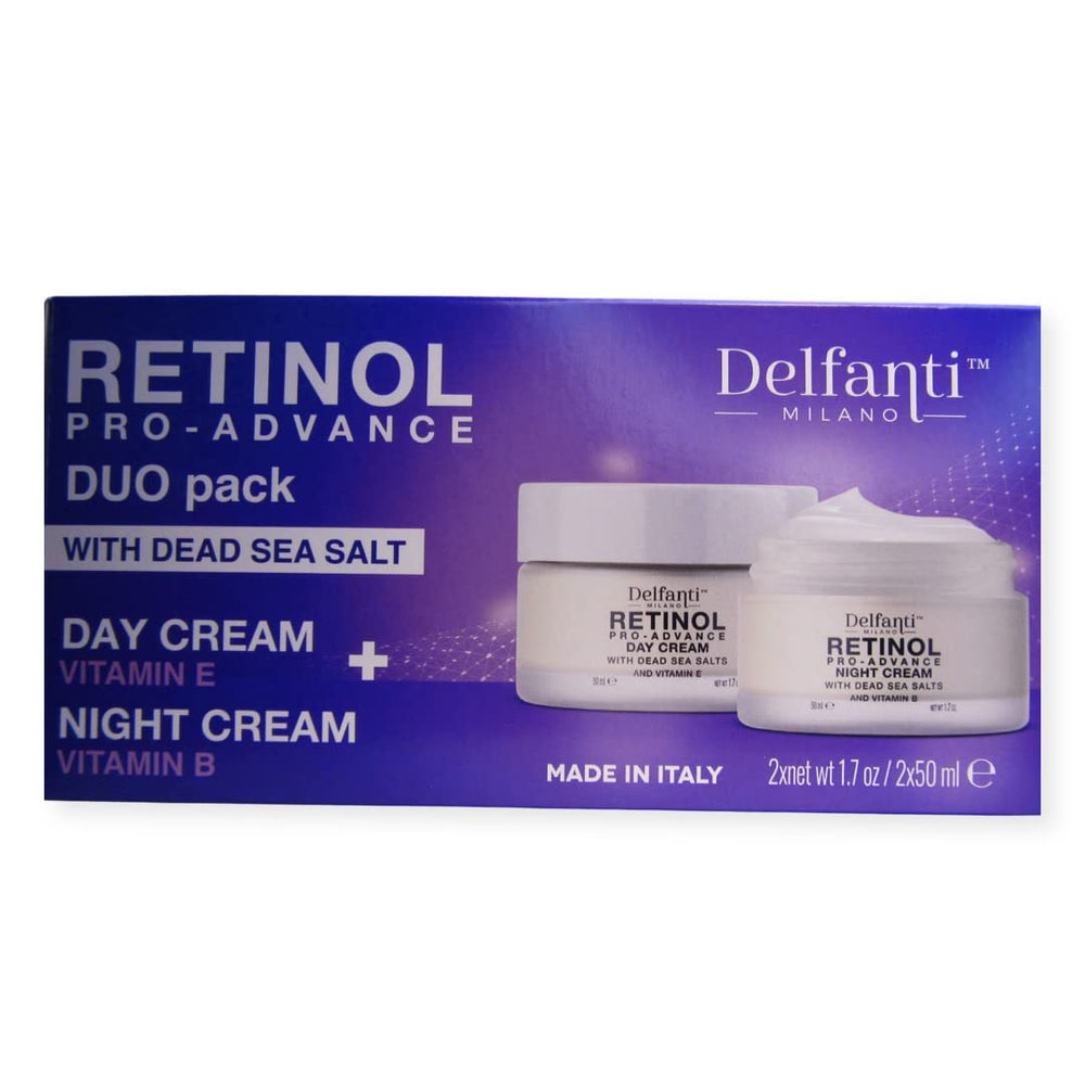 Delfanti-Milano Retinol Pro-Advance day cream jar delivers hydration and a refreshed look.