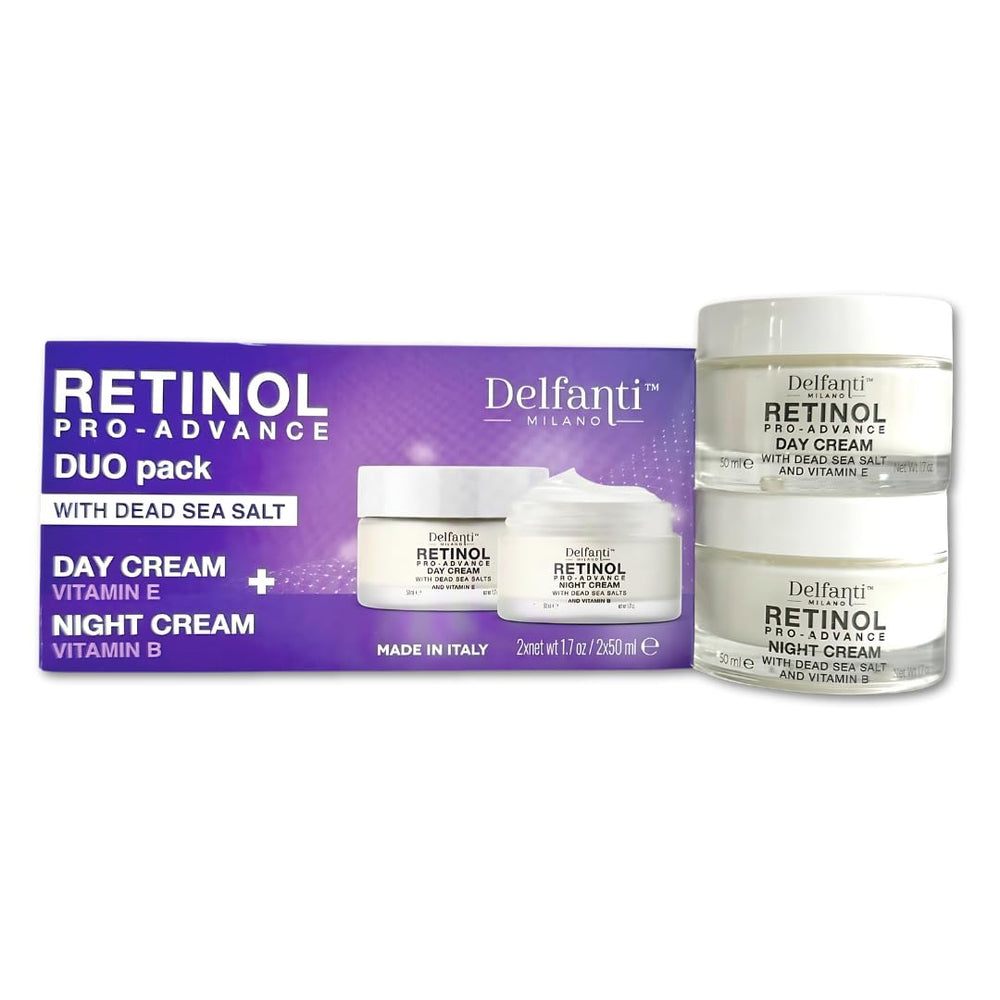 Delfanti-Milano Retinol Pro-Advance night cream jar supports skin renewal overnight.