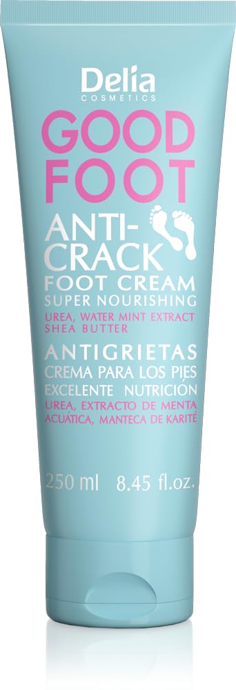 Delia Good Foot Anti-Crack Cream bottle for daily foot care and hydration.