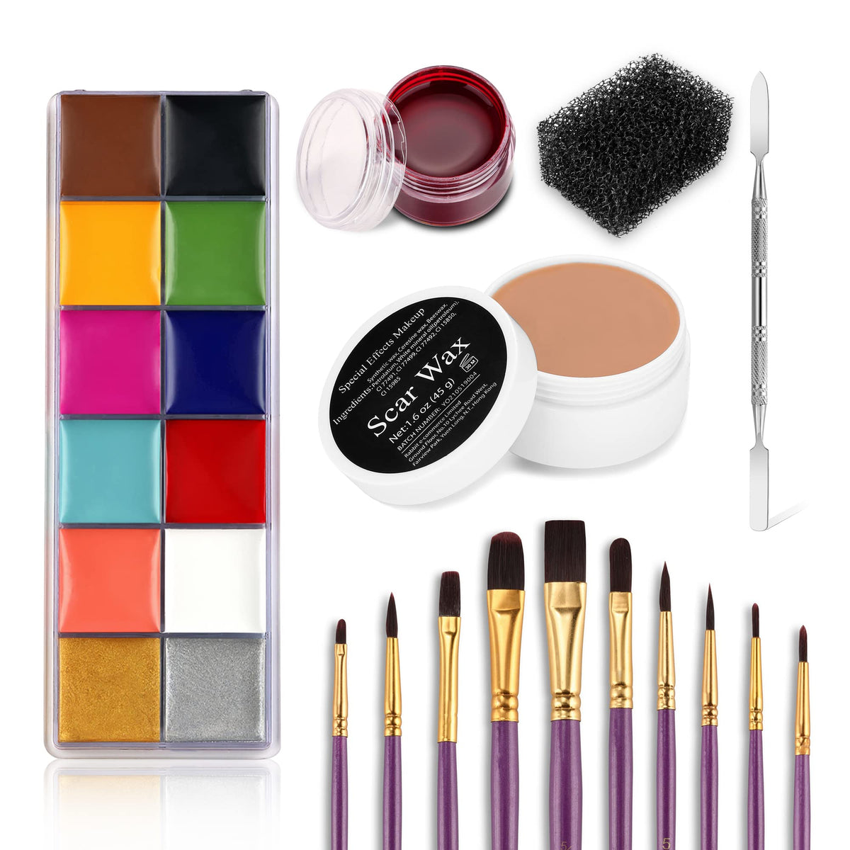 DELISOUL SFX kit 12-color palette with vibrant paints for bold cosplay looks.