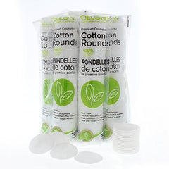 Delon Cotton Rounds pack close-up highlights soft, lint-free texture for gentle makeup removal.