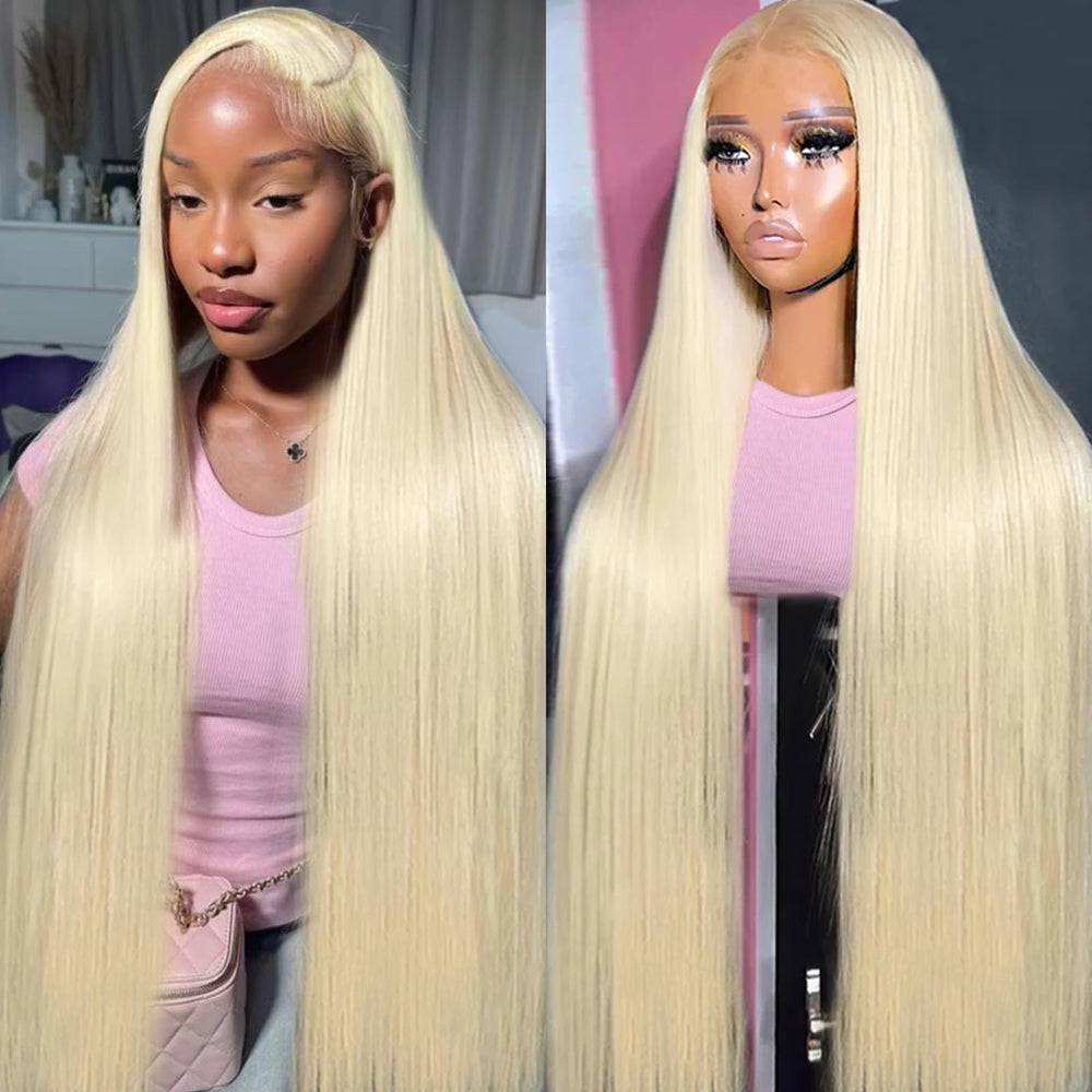 Deloni 30-inch 613 lace front wig showing seamless 13x6 lace blend for a natural look