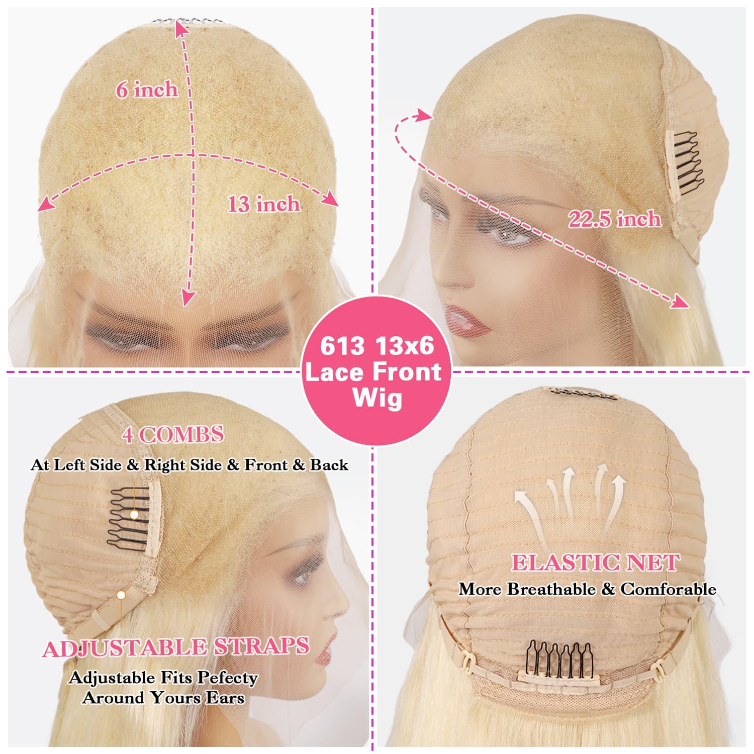 HD lace with bleached knots on Deloni 613 wig for natural scalp appearance
