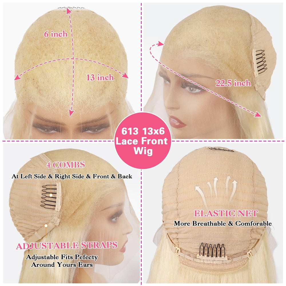 HD lace with bleached knots on Deloni 613 wig for natural scalp appearance