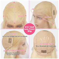 HD lace with bleached knots on Deloni 613 wig for natural scalp appearance