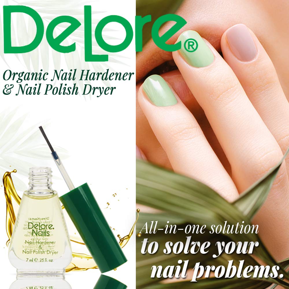 Close-up of Delore Nails drying action speeds polish setting.