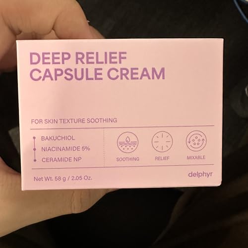 delphyr Deep Relief ingredients overview featuring bakuchiol ceramide and niacinamide