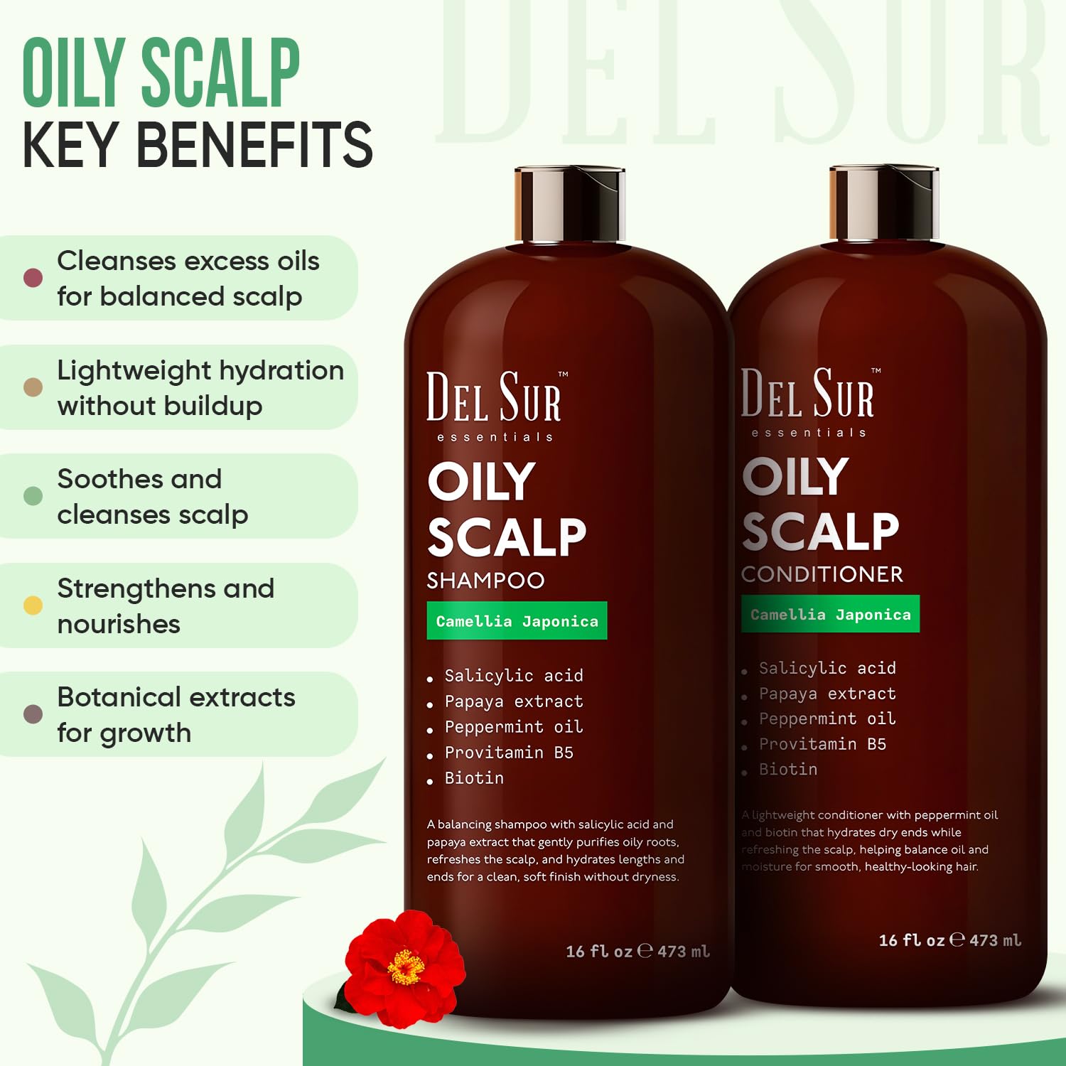 DEL SUR Clarifying Shampoo foam closeup highlights cleansing action for lightweight cleanliness.