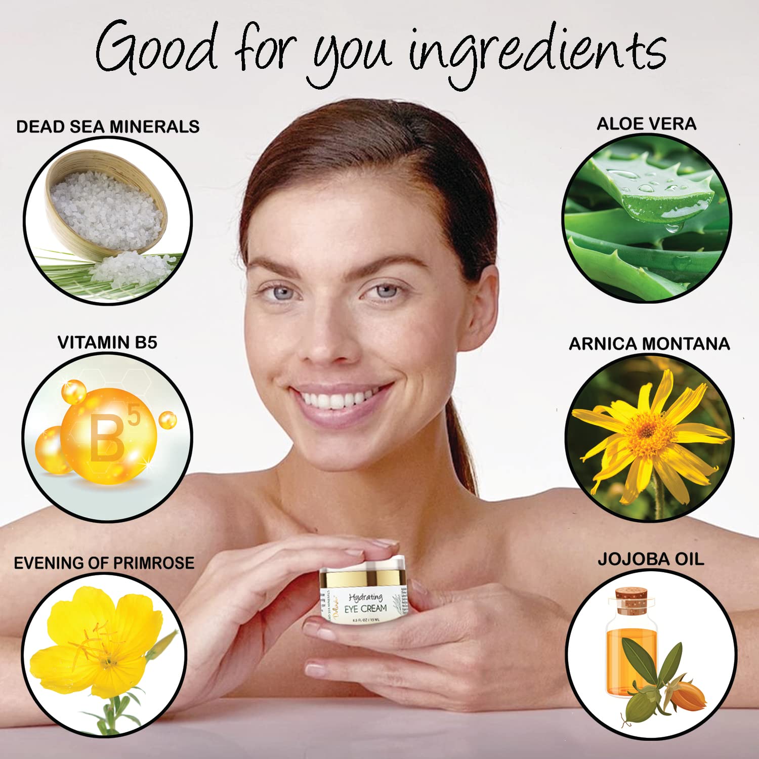 Chamomile extract and botanicals in Delúvia eye cream for soothing care