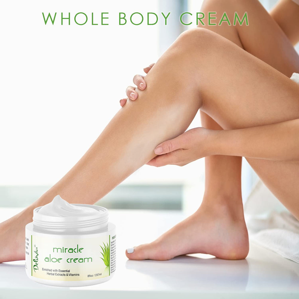 DELÚVIA Miracle Aloe Cream foot hydration for cracked skin.