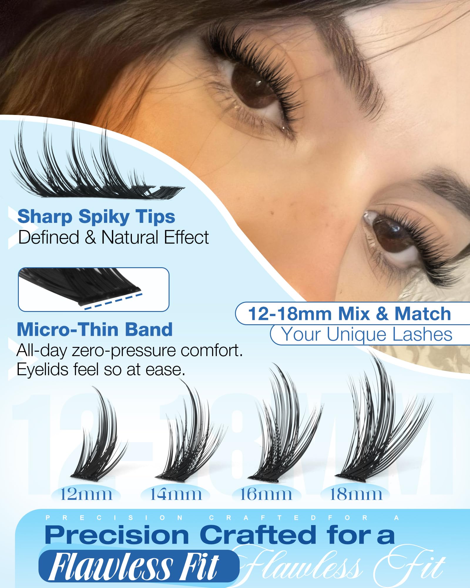 Delyneph fairy lashes 12-18mm gradient delivers versatile looks from day to night.