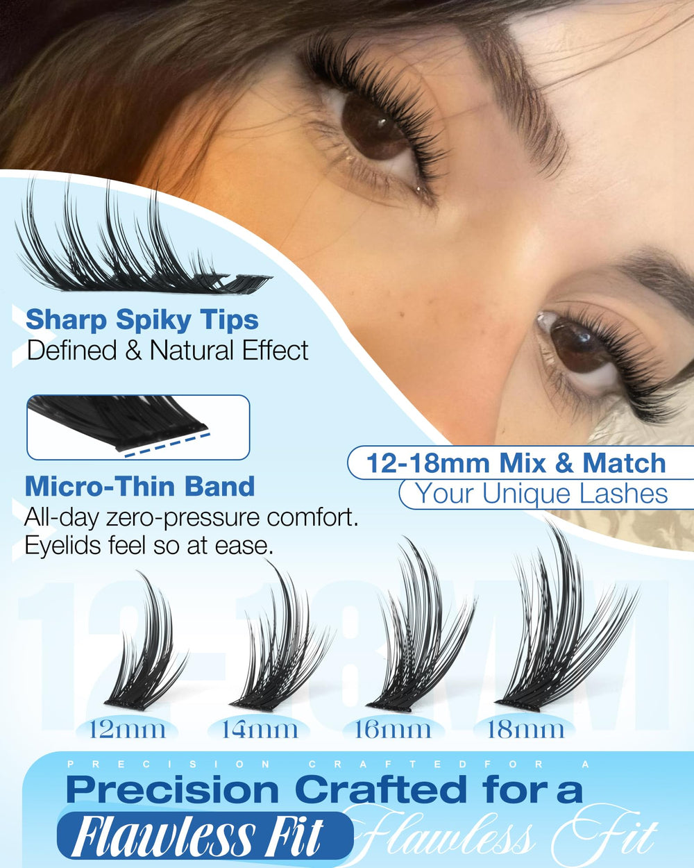 Delyneph fairy lashes 12-18mm gradient delivers versatile looks from day to night.