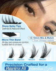Delyneph fairy lashes 12-18mm gradient delivers versatile looks from day to night.