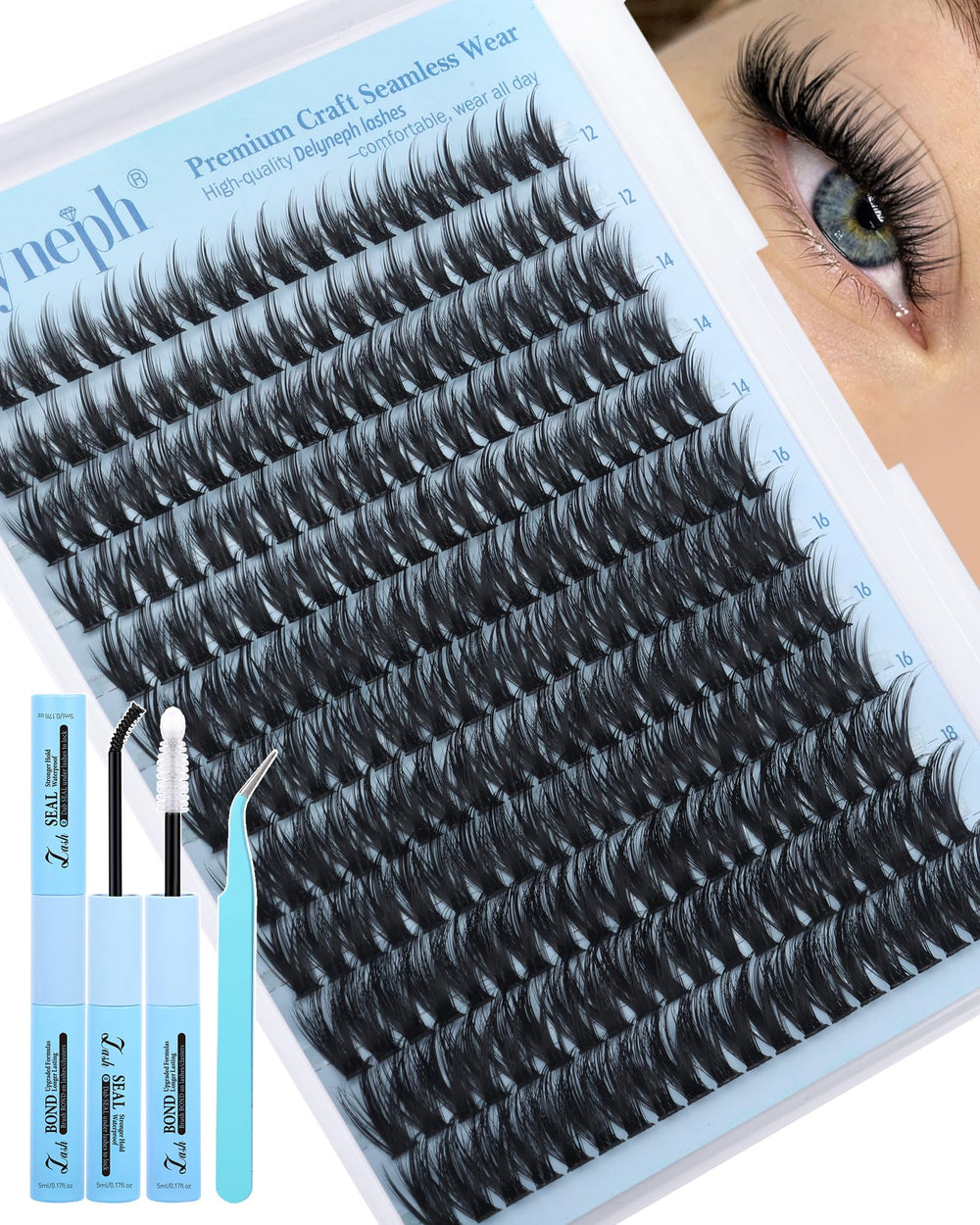 Delyneph natural wispy spikes for a subtle, wearable lash enhancement.