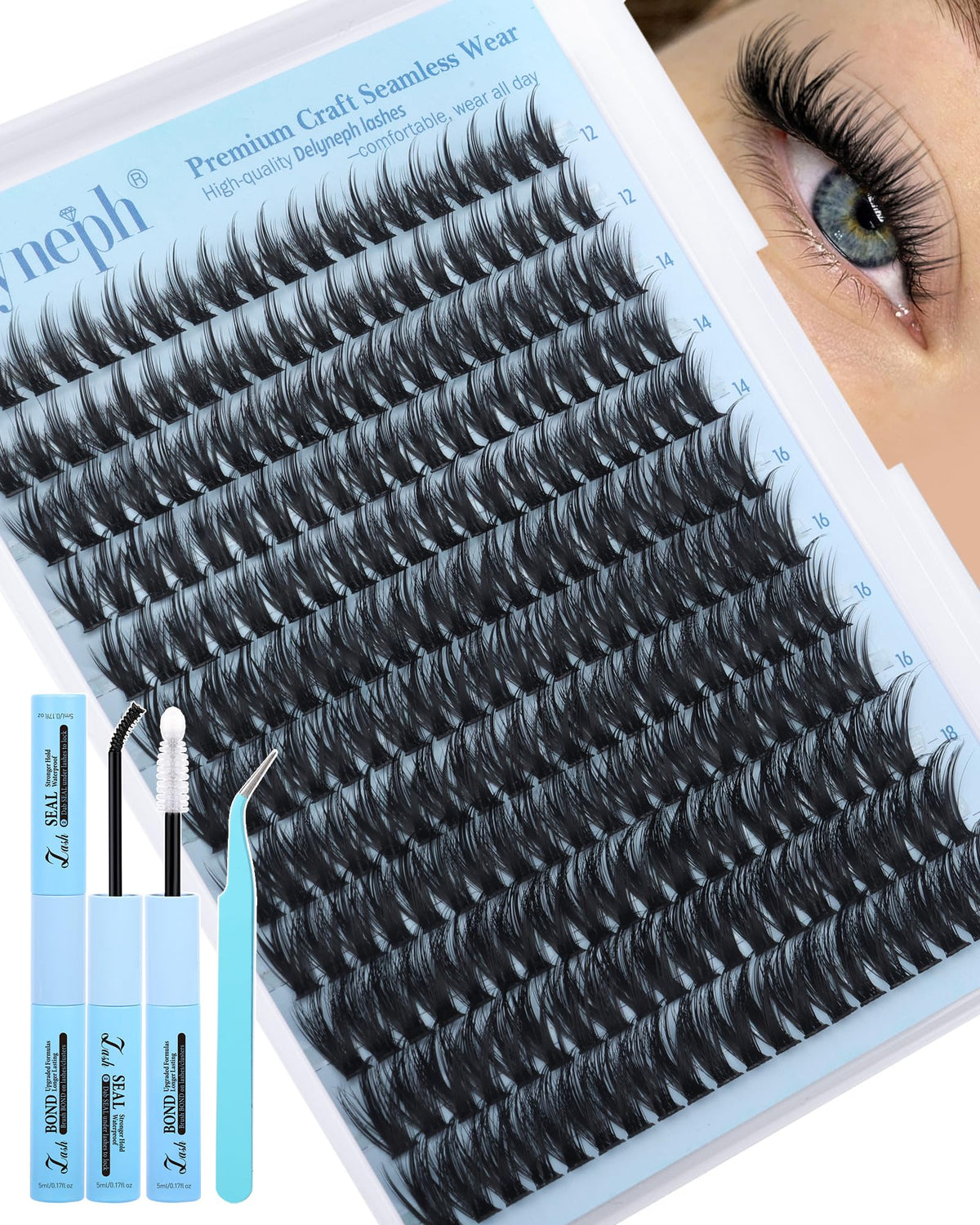 Delyneph natural wispy spikes for a subtle, wearable lash enhancement.