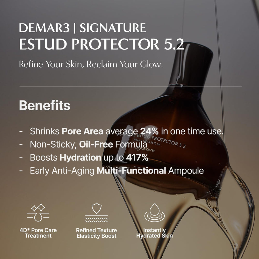 DEMAR 3 Signature ESTUD Protector application routine shot for a quick skincare boost.