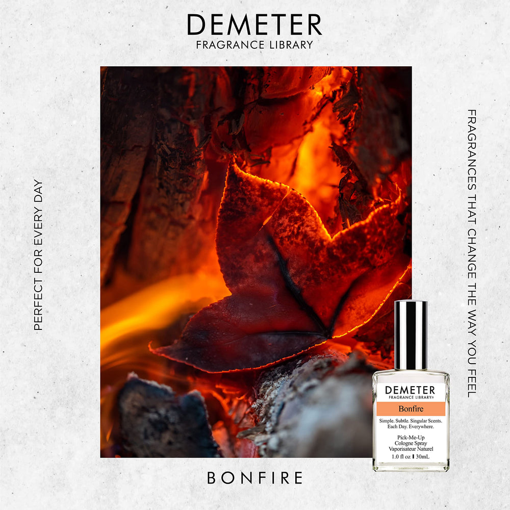 Demeter Bonfire wood-smoke essence captures crisp air moments and seasonal scents.