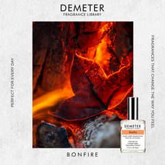 Demeter Bonfire wood-smoke essence captures crisp air moments and seasonal scents.