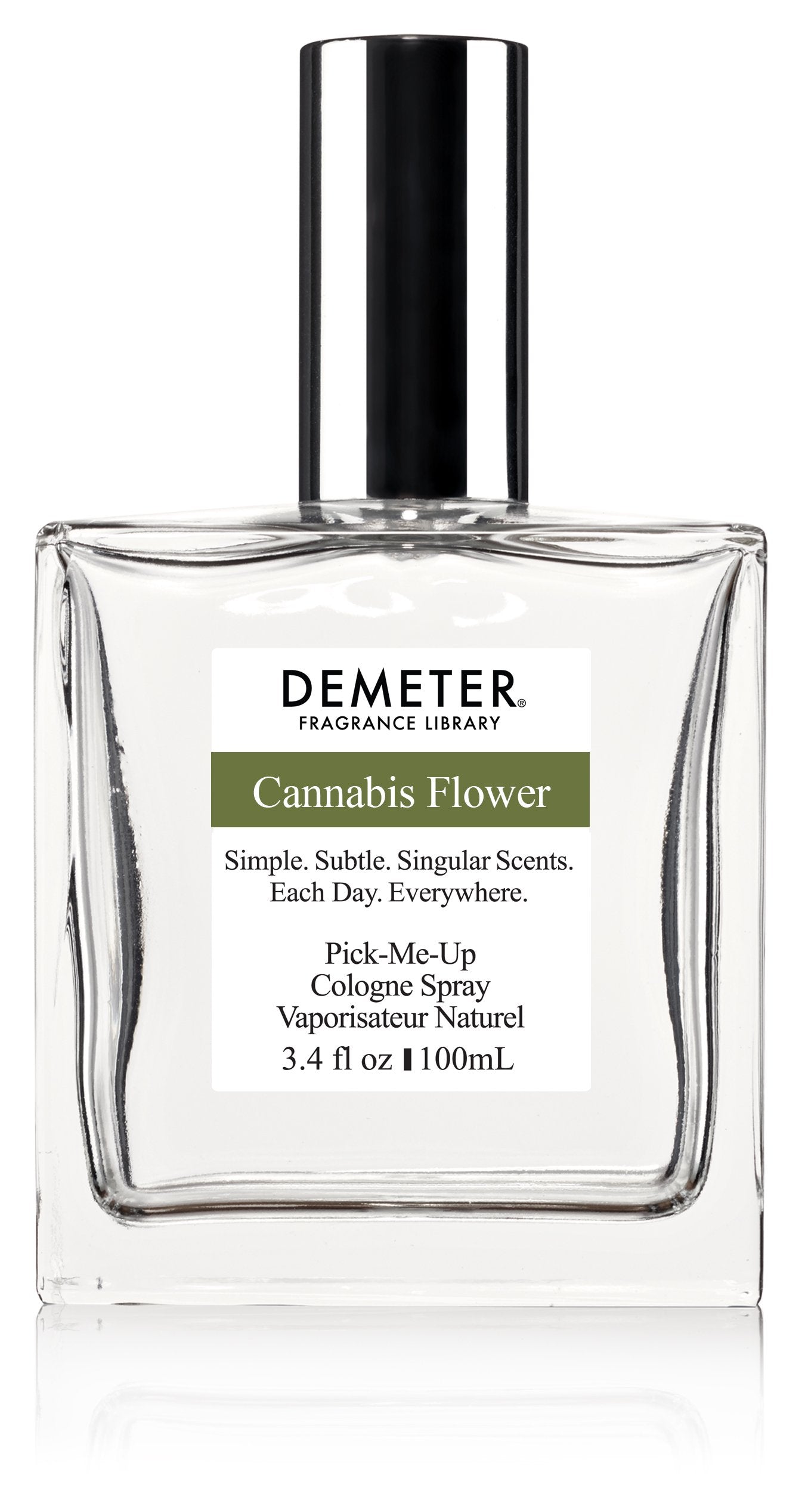 DEMETER Cannabis Flower bottle offers a unisex fragrance for daily wear and mood uplift.