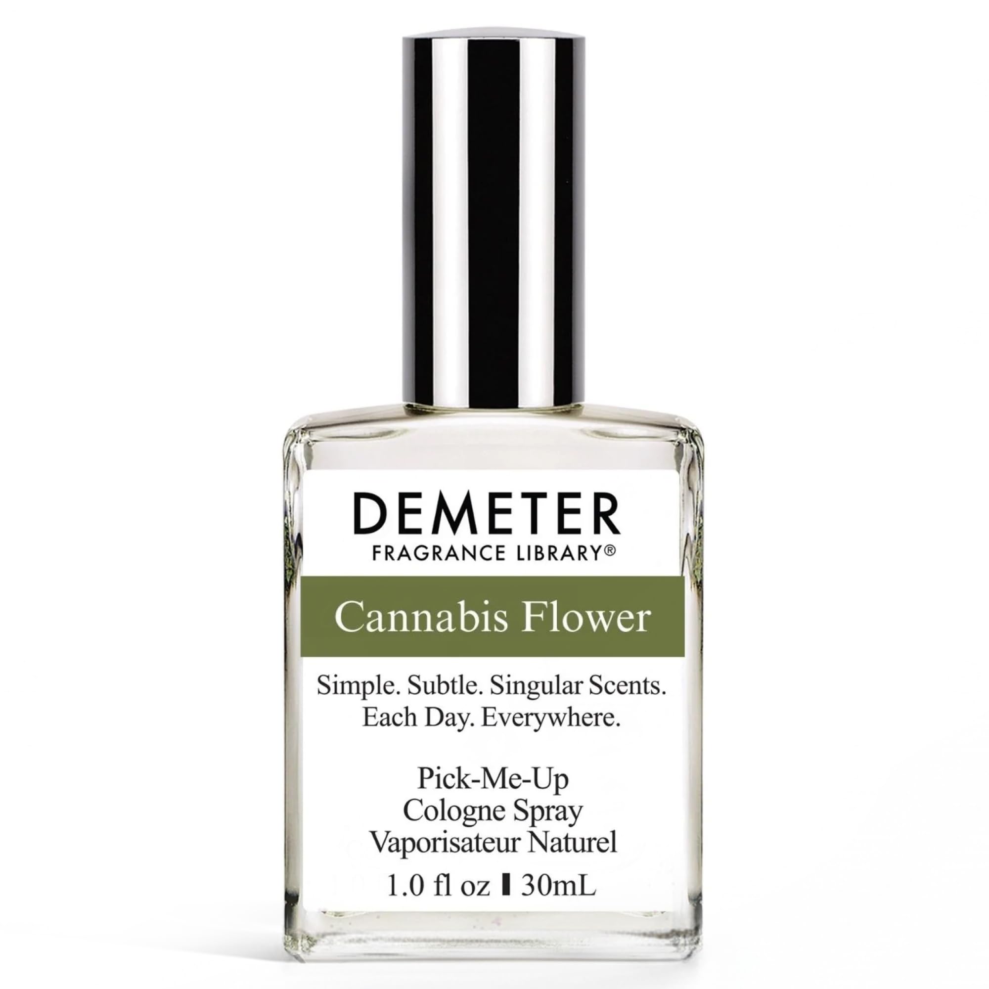 DEMETER Cannabis Flower perfume bottle close-up for everyday unisex wear