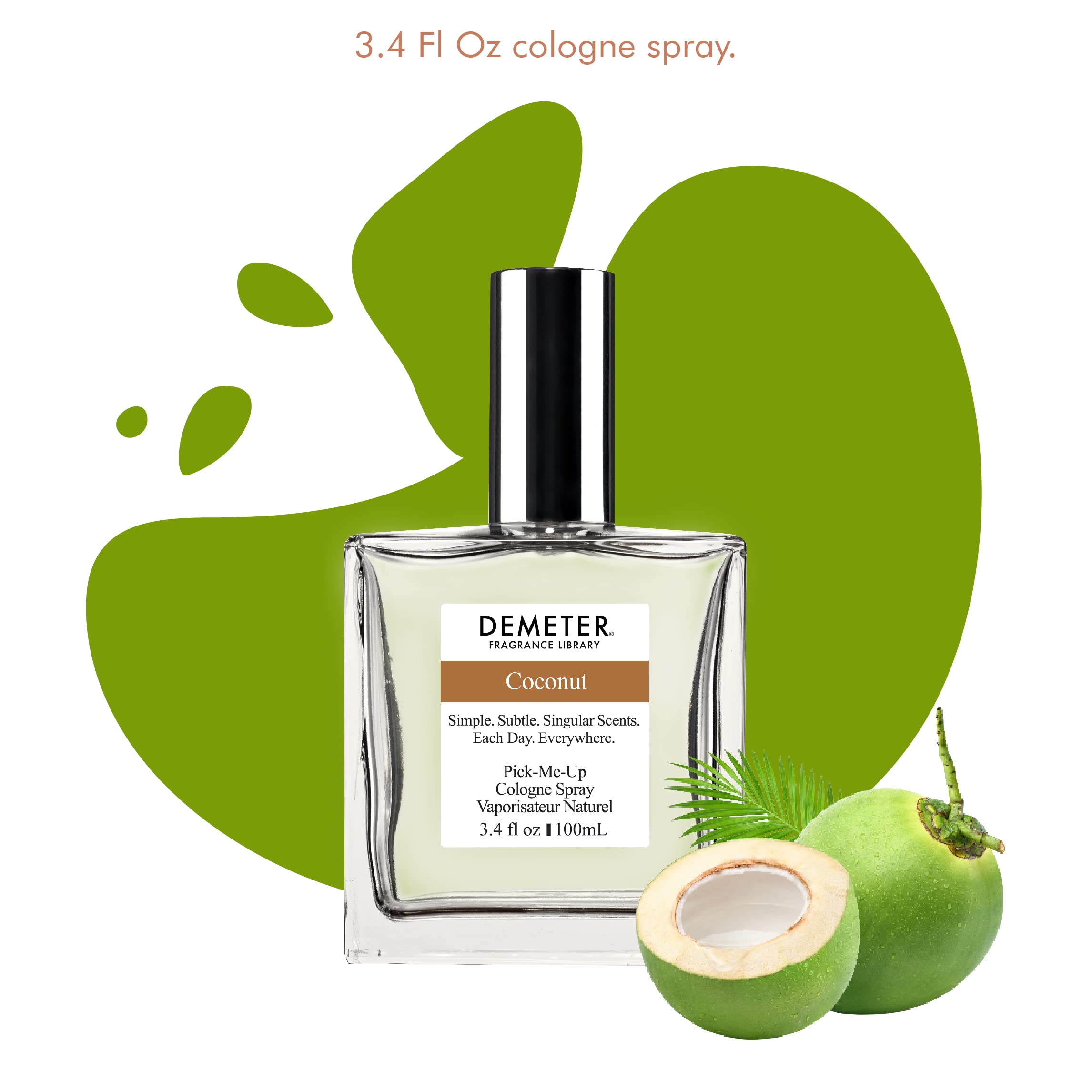 DEMETER Coconut Fragrance Library bottle 3-4 oz, travel-friendly spray.