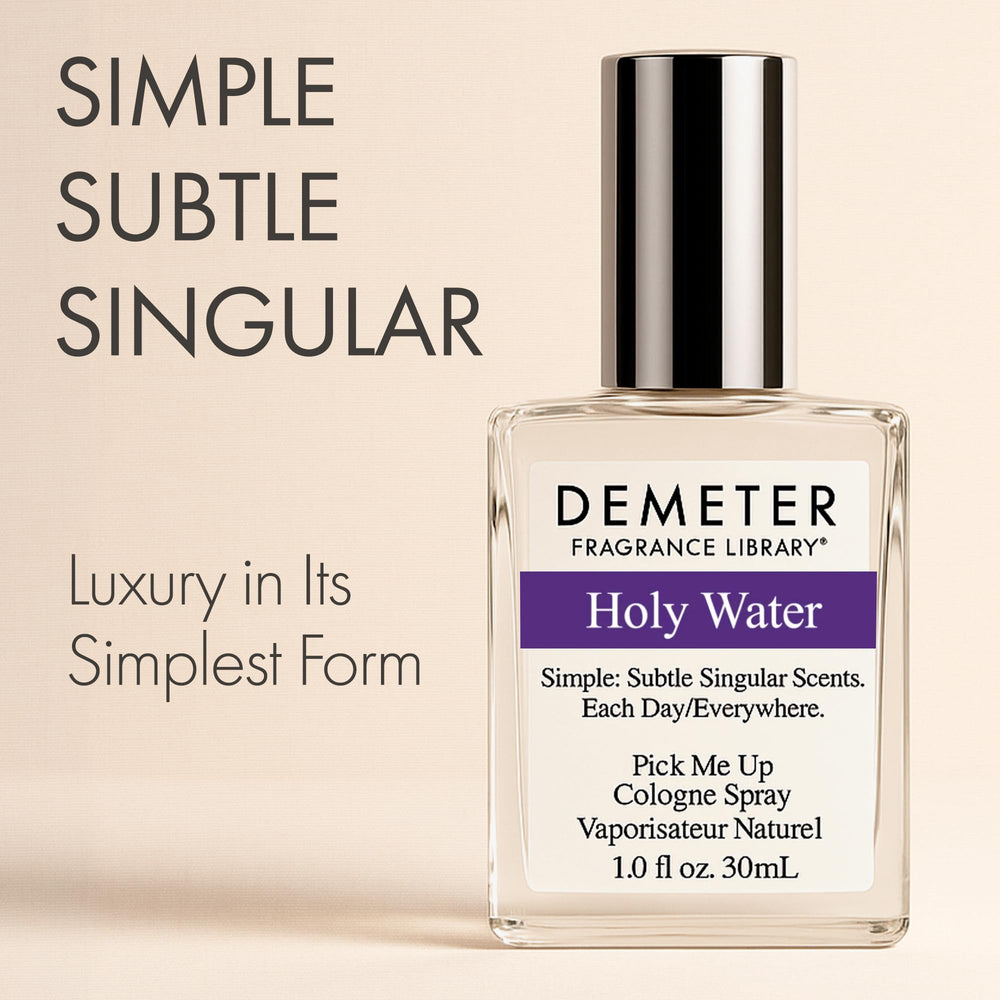 DEMETER Holy Water cap and label, premium clean formula travel-friendly.