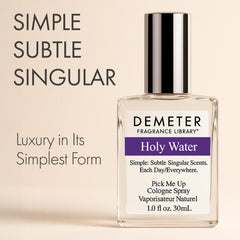 DEMETER Holy Water cap and label, premium clean formula travel-friendly.
