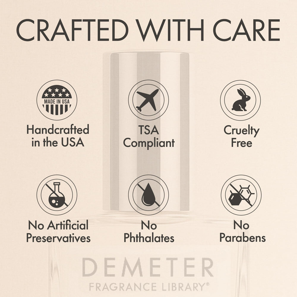 DEMETER spray bottle applied to pulse points for a subtle daily scent.