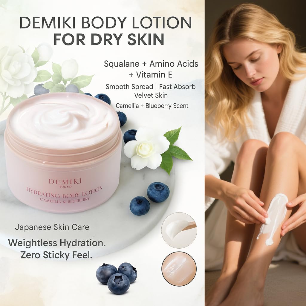 DEMIKI body lotion with perfume fragrance layer for a spa-like scent