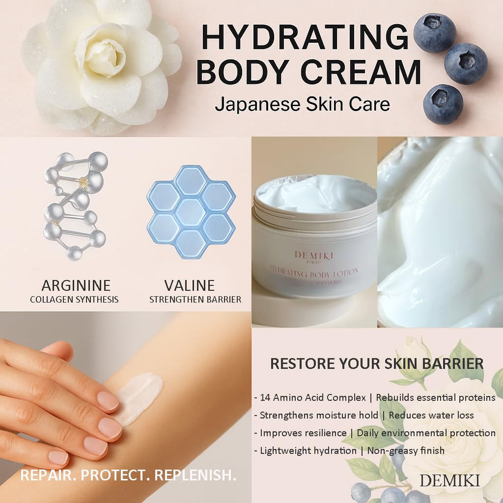 DEMIKI body lotion nourishes skin with protective ingredients for glow