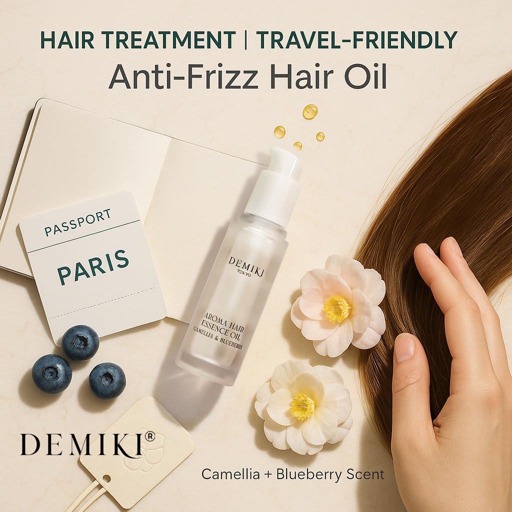 DEMIKI Hair Oil fragrance detail suggesting delicate floral scent.