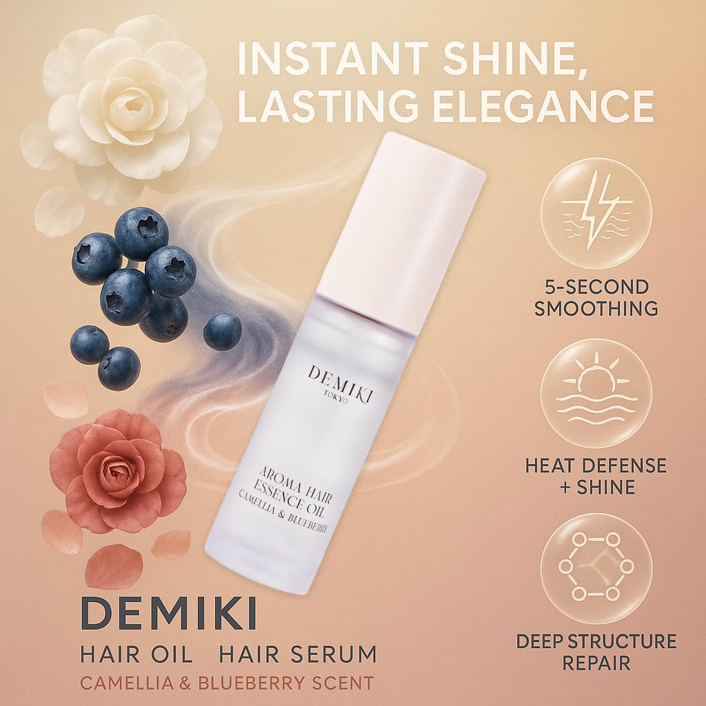 DEMIKI Hair Oil travel-size packaging for on-the-go care.