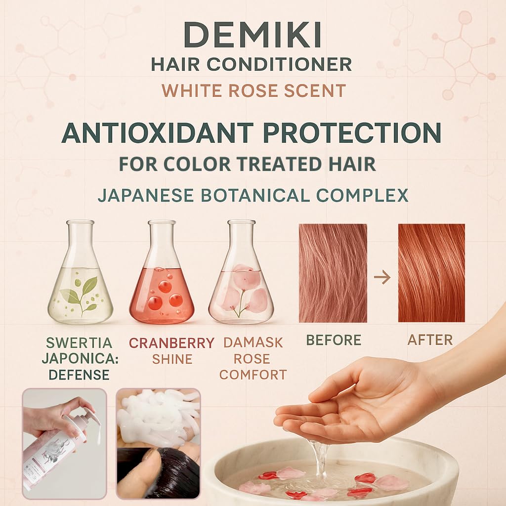DEMIKI Japanese Conditioner fragrance swirl indicates rose scent experience