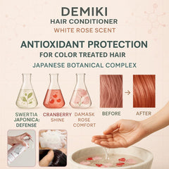 DEMIKI Japanese Conditioner fragrance swirl indicates rose scent experience